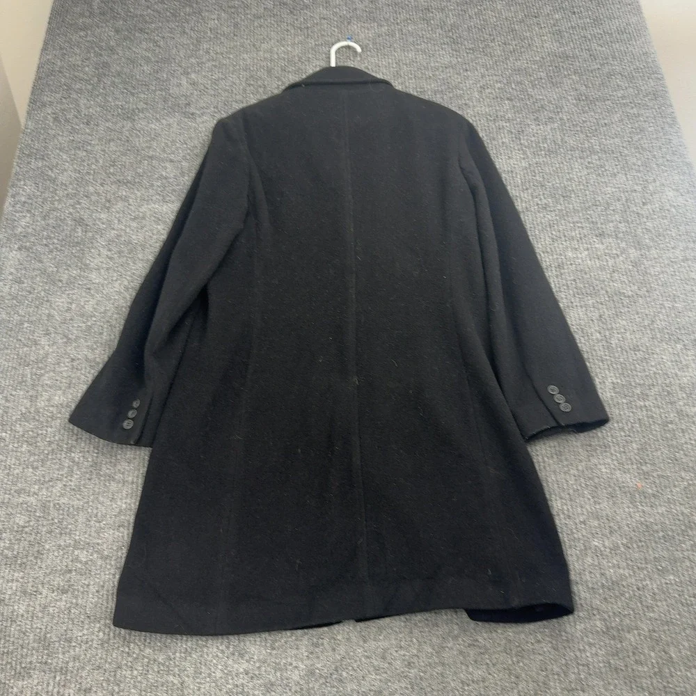 J Crew Coat Women M Black Wool Cashmere Blend Mid Length Classic Minimalist - Picture 4 of 6
